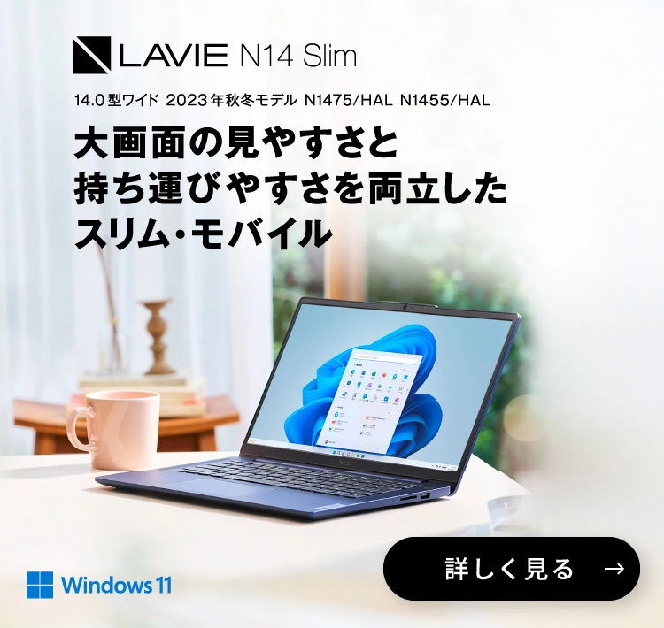 LAVIE N14 Slim 14.0型ワイド 2023年秋冬モデル N1475/HAL、N1455/HAL