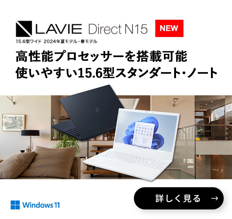 LAVIE Direct N15 15.6型ワイド 2024年夏モデル・春モデル