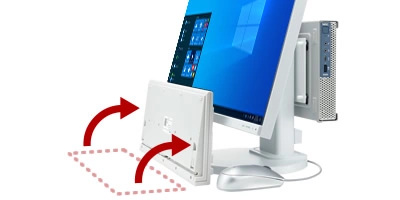 【画像】PS/2 テンキー付き小型キーボードを立てた収納イメージ